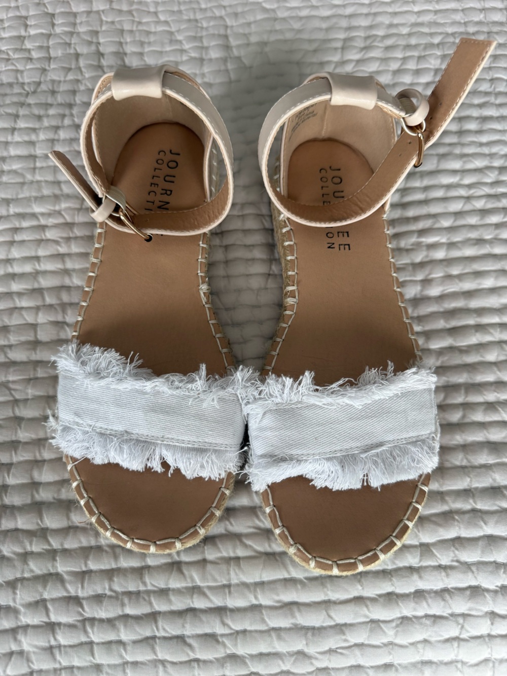 Journee Collection Fringe Ankle Strap Espadrilles Sandals, Size 7